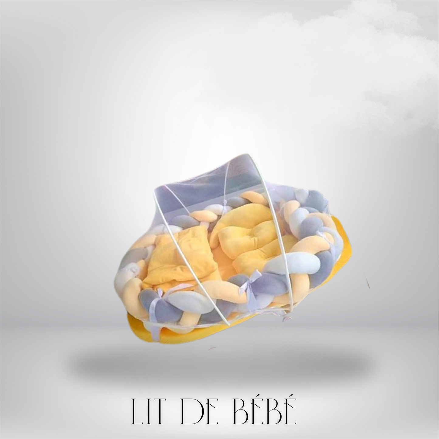 Lit Bébé Design Enveloppant avec Moustiquaire – Sécurité Douce et Élégante